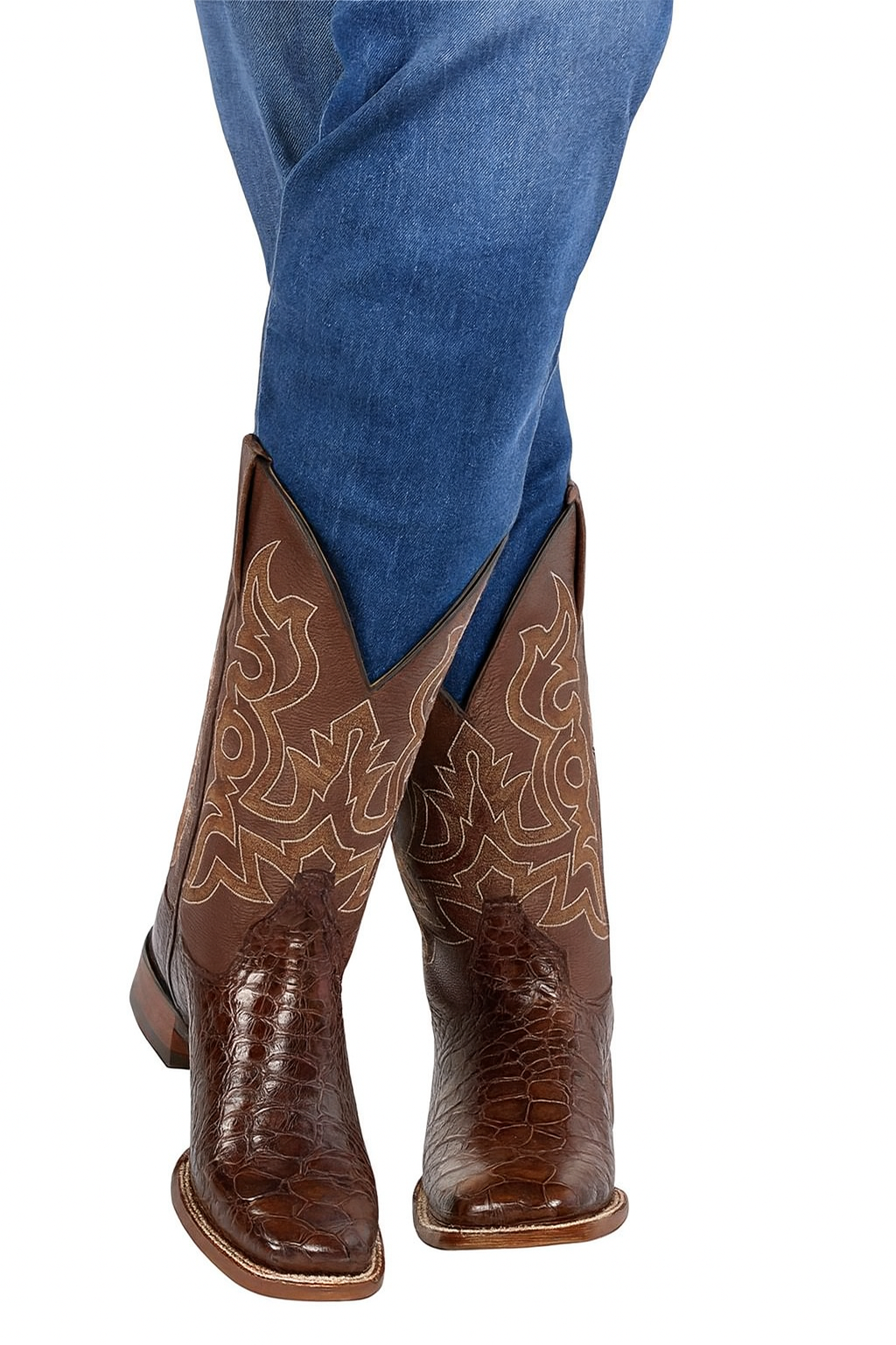 Botas de Tortuga Grabada Horma Rodeo Cuadrada