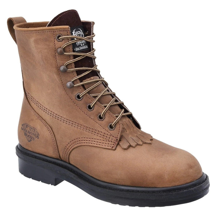 Botas de Trabajo de Agujetas con Barbitas Color Arena WD