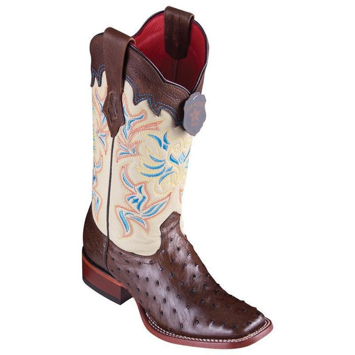 Botas de Avestruz Original Punta Cuadrada Dama LAB-3220307