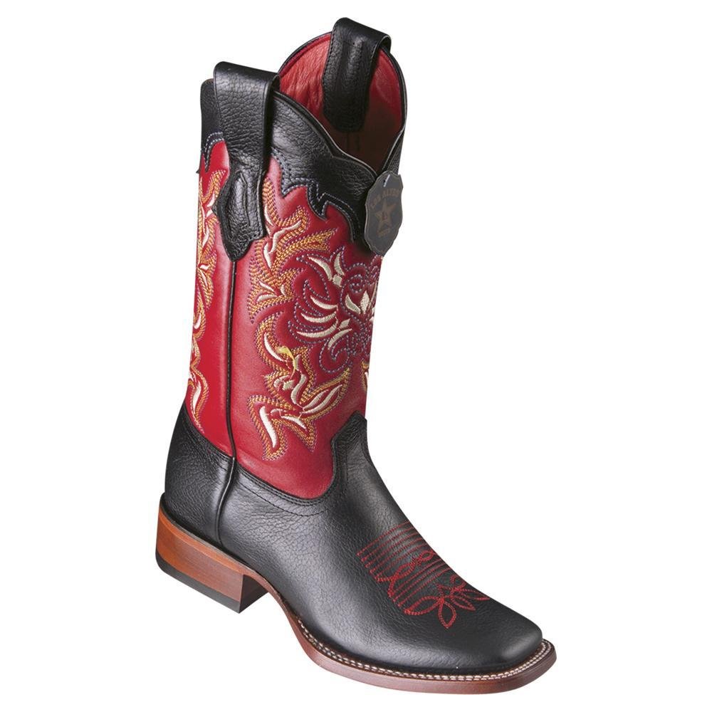 Botas Vaqueras de Cuero Grisly Punta Amplia Dama