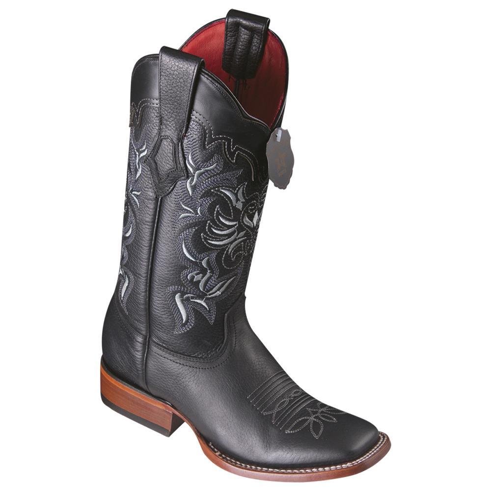 Botas Vaqueras de Cuero Grisly Punta Amplia Mujer