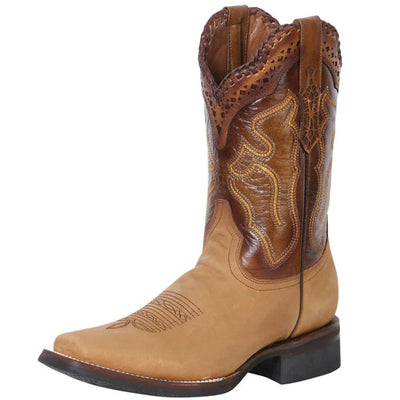 Botas Vaqueras de Cuero Horma Rodeo Color Arena (Oryx) GEN
