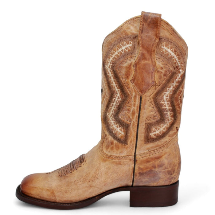 Botas Vaqueras de Cuero Napa Original Horma Rodeo Color Miel WD