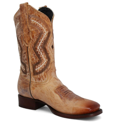 Botas Vaqueras de Cuero Napa Original Horma Rodeo Color Miel WD