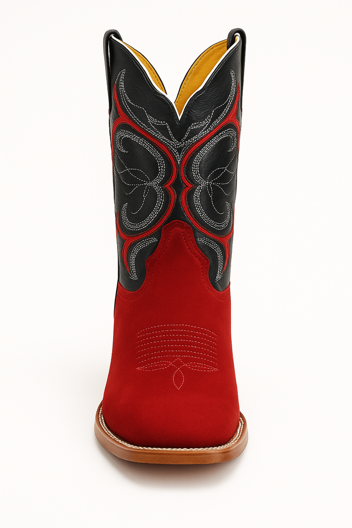 Botas de Cuero Gamuza Horma Rodeo Cuadrada
