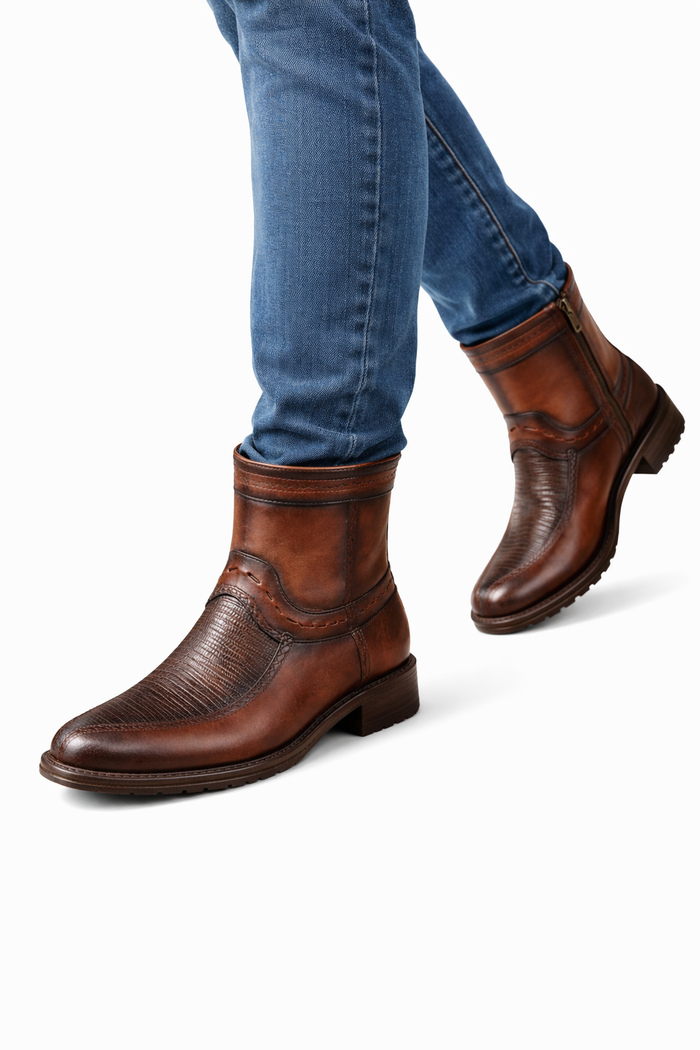 Botas de Armadillo con Venado Punta Europea LAB-76BF0716