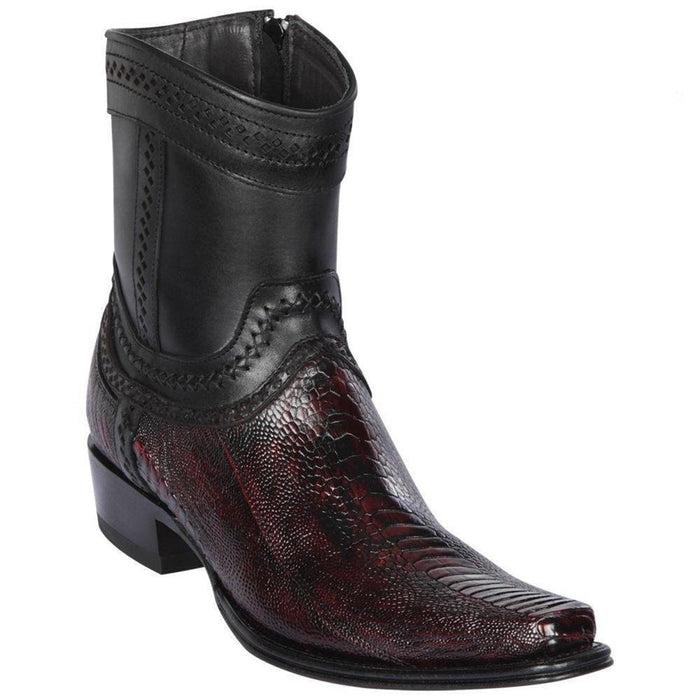 Botin Avestruz Pata Original Horma Europea Cuadrada