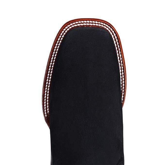 Botines Charros de Gamuza Punta Cuadrada Negro LAB-82B6305