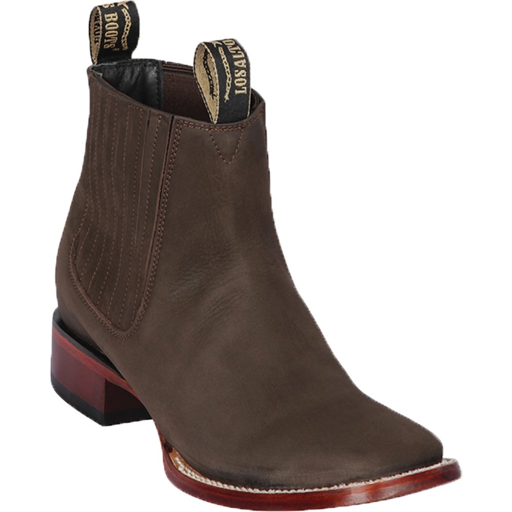 Botines Charros de Gamuza Punta Cuadrada LAB-82B6359