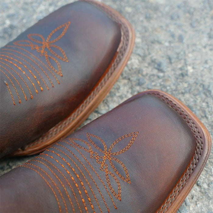 Botin Charro Quincy Punta Cuadrada Café