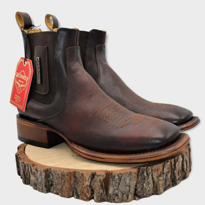 Botin Charro Quincy Square Toe Shedron Leather Boot