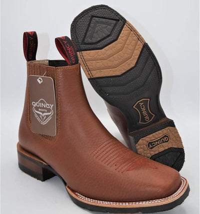 Botin Charro Quincy Square Toe Rubber Sole Boot
