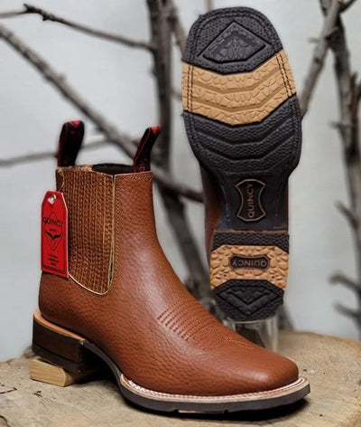 Botin Charro Quincy Square Toe Rubber Sole