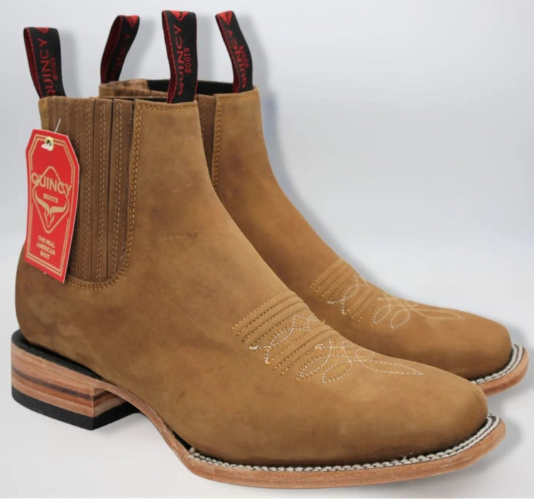 Botin Charro Quincy de Cuero Papaya Square Toe