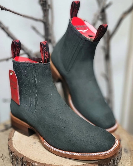 Botines Charros Quincy de Gamuza Gris