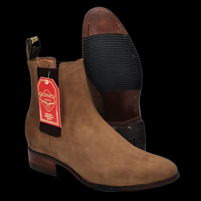 Botines Chelsea de Gamuza Punta Redonda Miel