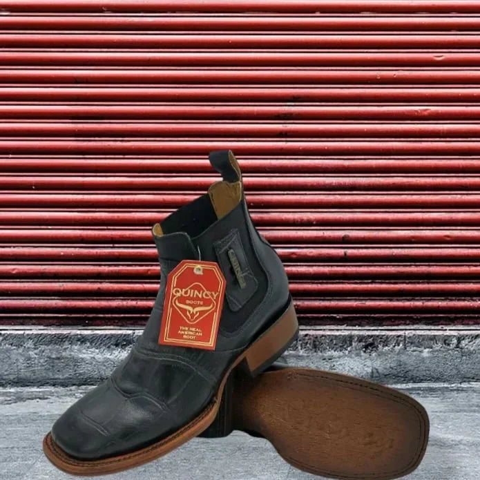 Botin de Cocodrilo Grabado Punta Cuadrada Quincy Boots