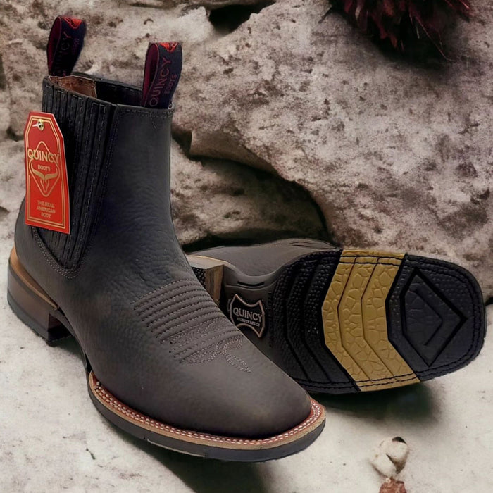 Men's Brown Square Toe Ankle Boots