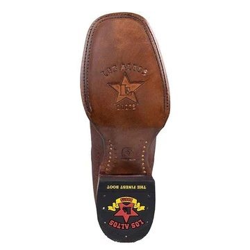 Botines Charros de Cuero Rage Punta Cuadrada Nuez