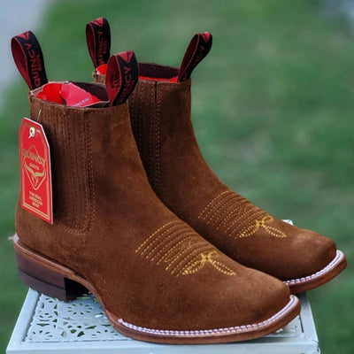 Botines Charros de Gamuza Punta Cuadrada Shedron