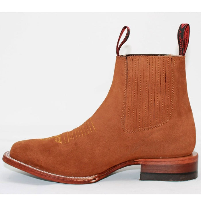 Botines Charros Gamuza Punta Cuadrada Quincy Mujer