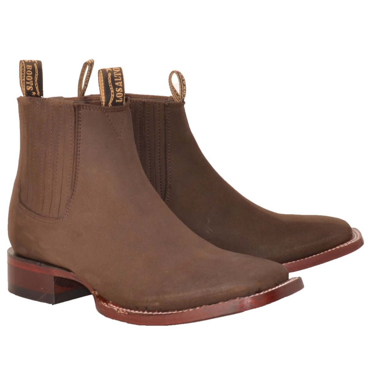 Botines Charros de Gamuza Punta Cuadrada LAB-82B6359