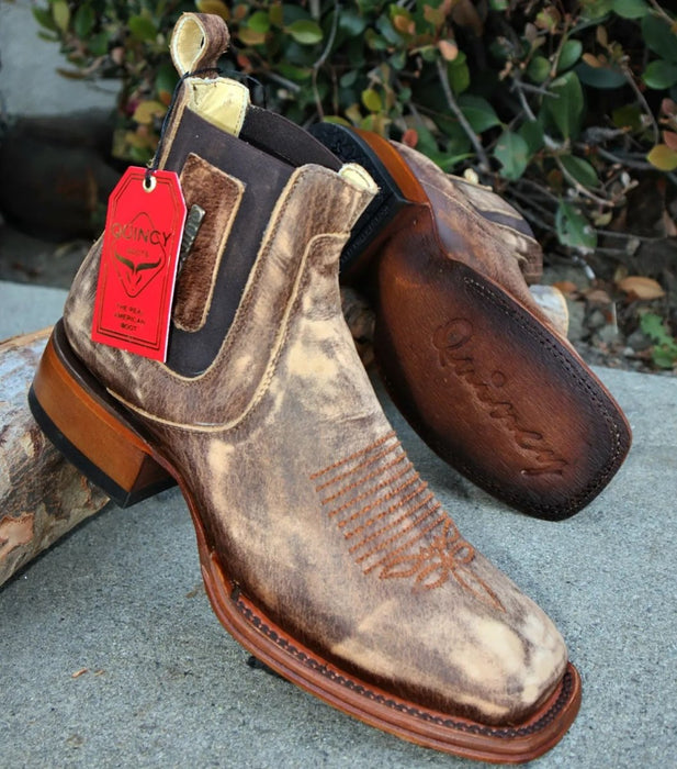 Botines Charros Quincy Punta Cuadrada Bronce