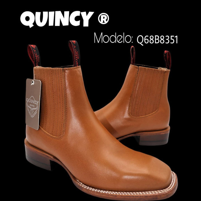 Botines Charros Quincy Punta Cuadrada Miel