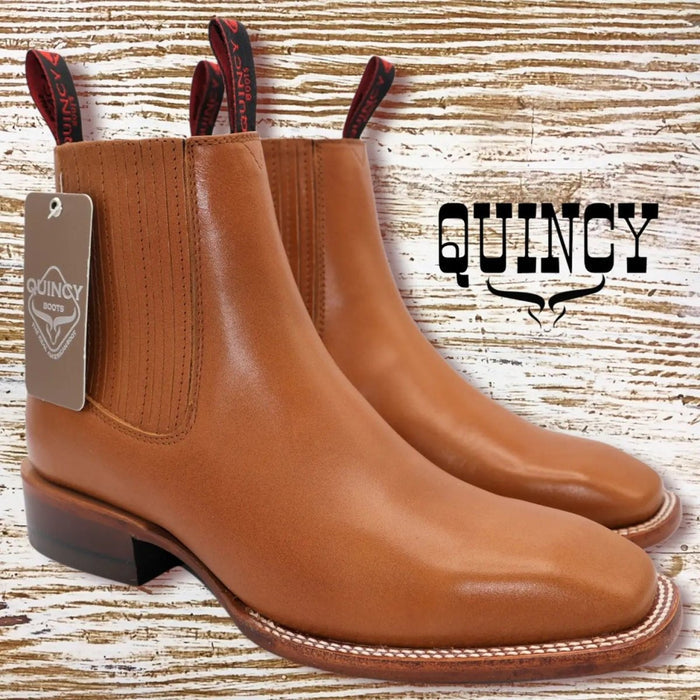 Botines Charros Quincy de Piel con Punta Cuadrada