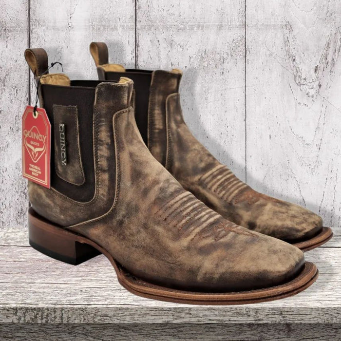Botines Charros Quincy con Punta Cuadrada Miel