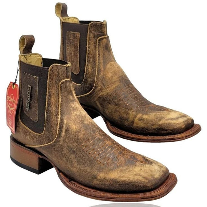 Botines Charros Quincy con Punta Cuadrada Miel