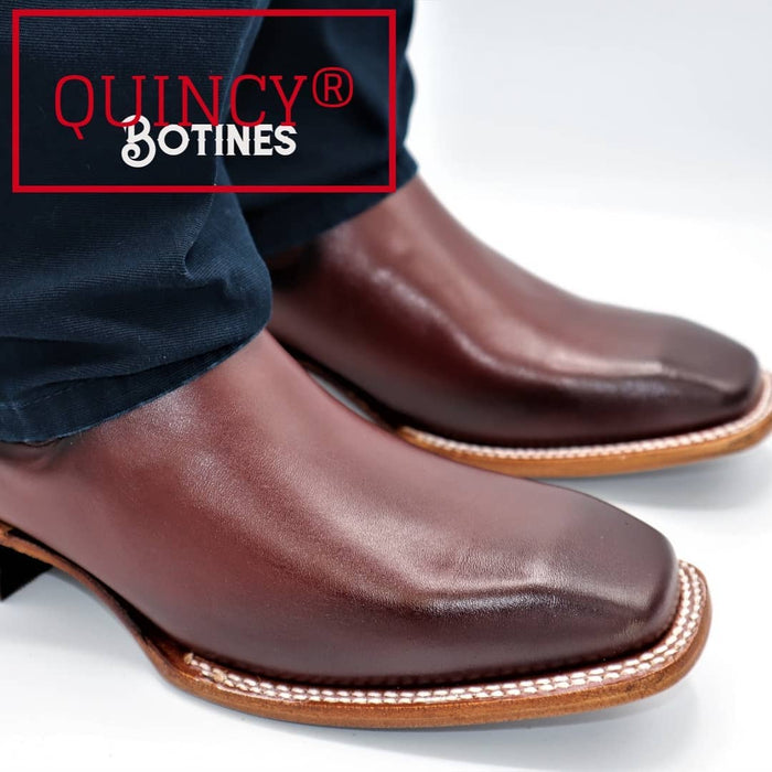 Botines Charros Quincy Punta Cuadrada Vino