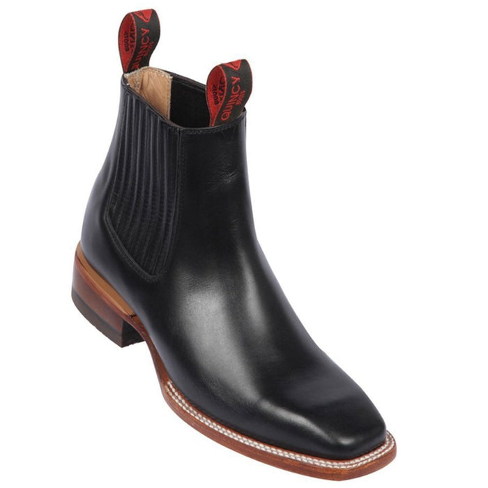 Botines Charros Quincy Punta Cuadrada Negro