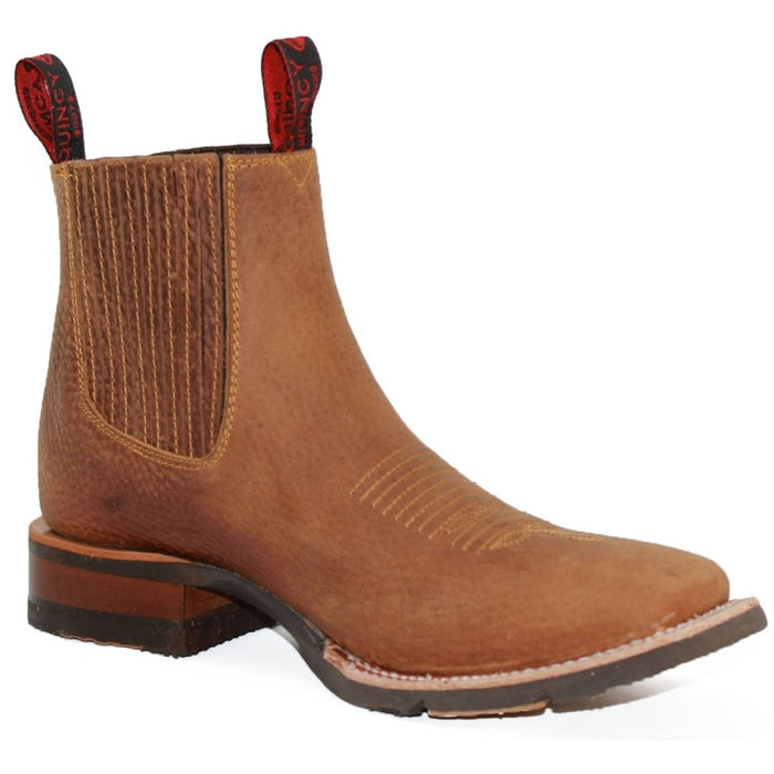 Botines Charros Quincy Punta Cuadrada Suela Hule