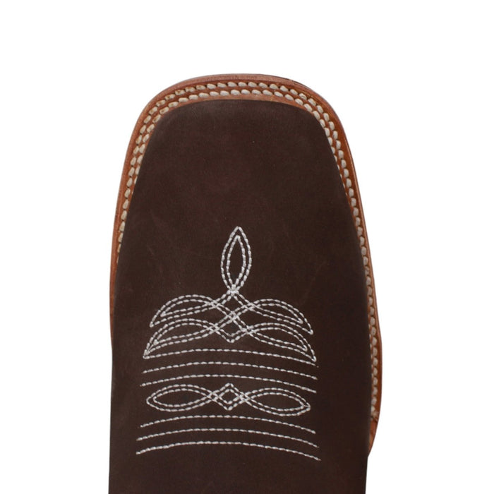 Botines Charros Quincy Gamuza Punta Cuadrada Cafe
