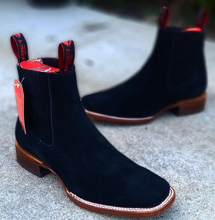 Botines Charros Quincy de Gamuza Negro