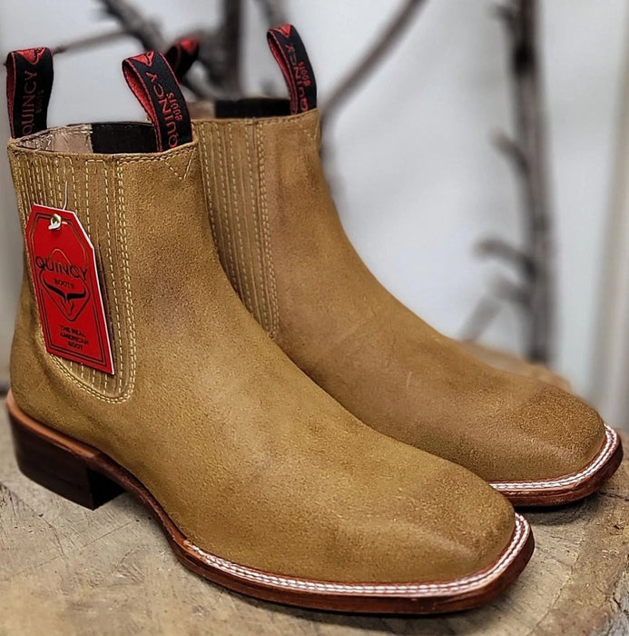 Botines Charros Quincy de Gamuza - Punta Cuadrada