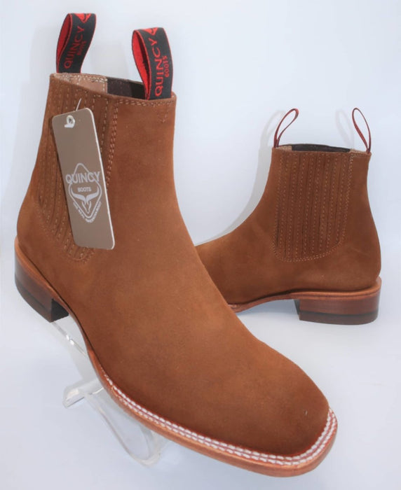 Botines Charros Quincy Gamuza Punta Cuadrada