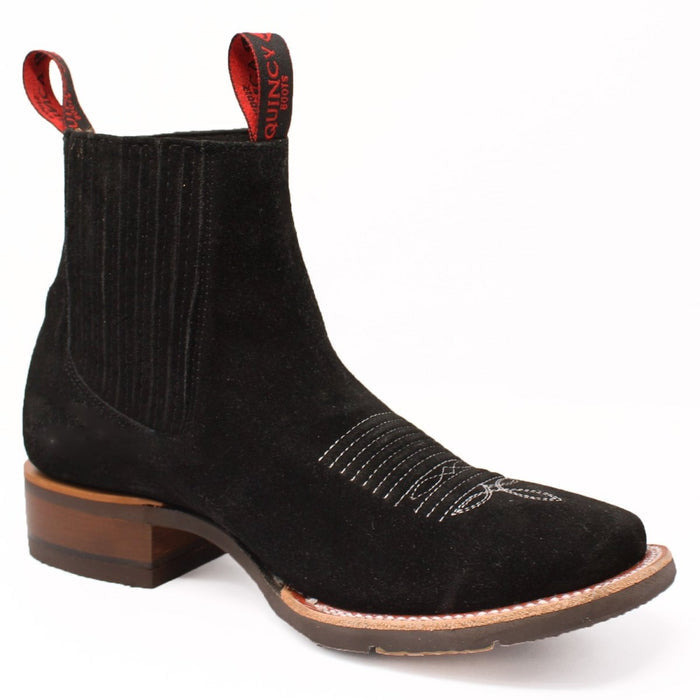 Botines Charros Quincy de Gamuza Punta Cuadrada