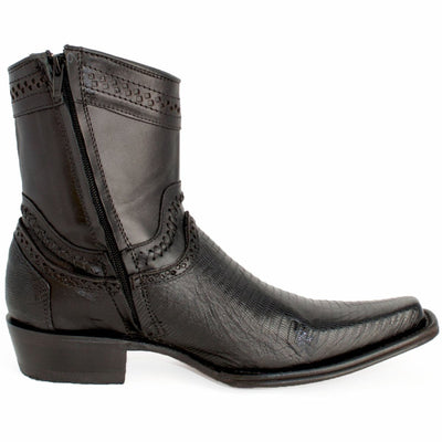 Botines de Armadillo Punta Europea Negro LAB-76B0705