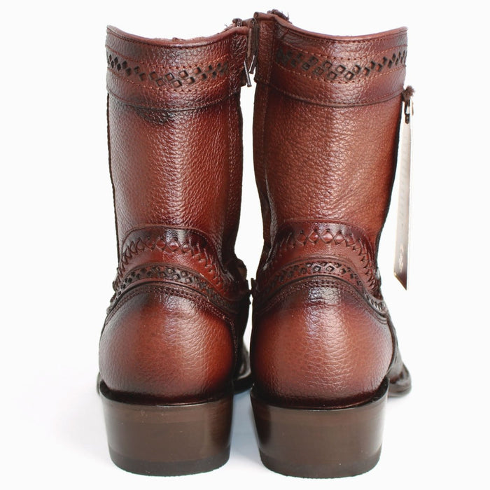 Botines de Cuero Punta Europea Café LAB-76B2716