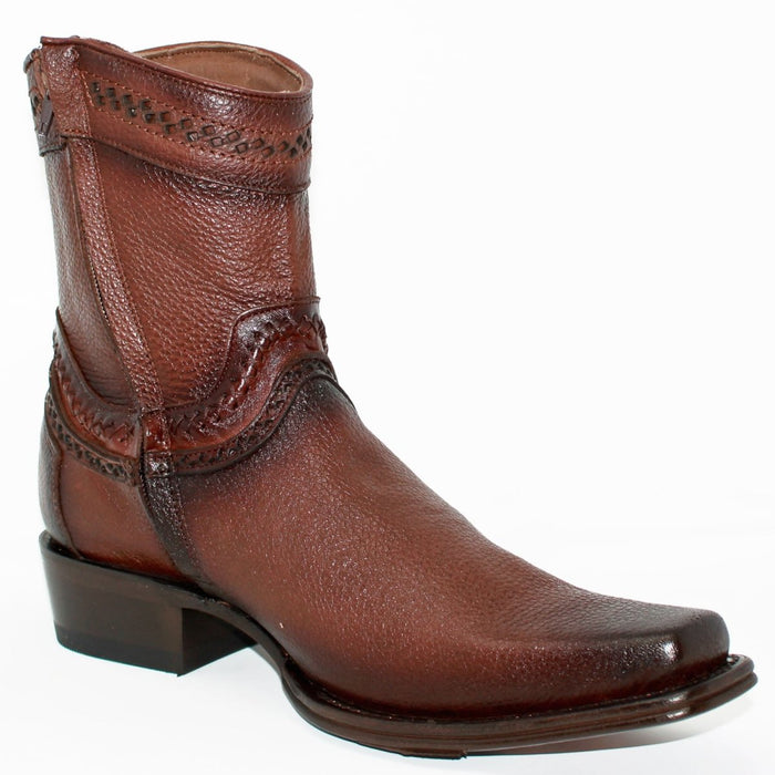 Botines de Cuero Punta Europea Café LAB-76B2716