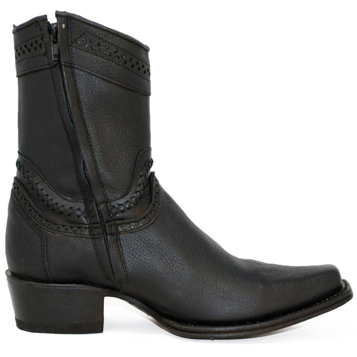 Botines de Cuero Original Punta Europea Negro LAB-76B2705