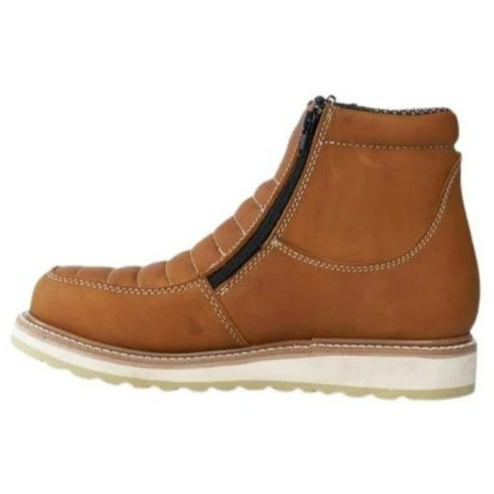 Botines de Trabajo Hammer con Doble Zipper Suela Doble Densidad Color Habana