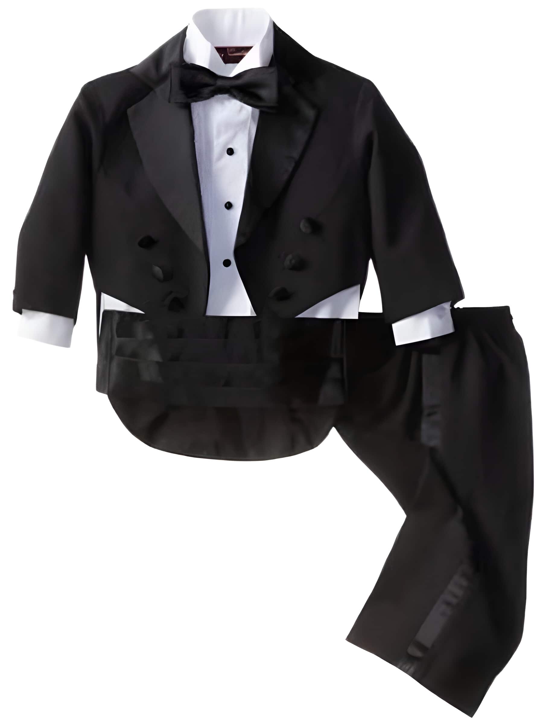 Boys Button Closure Black Prom ~ Wedding Groomsmen Tuxedo Suit