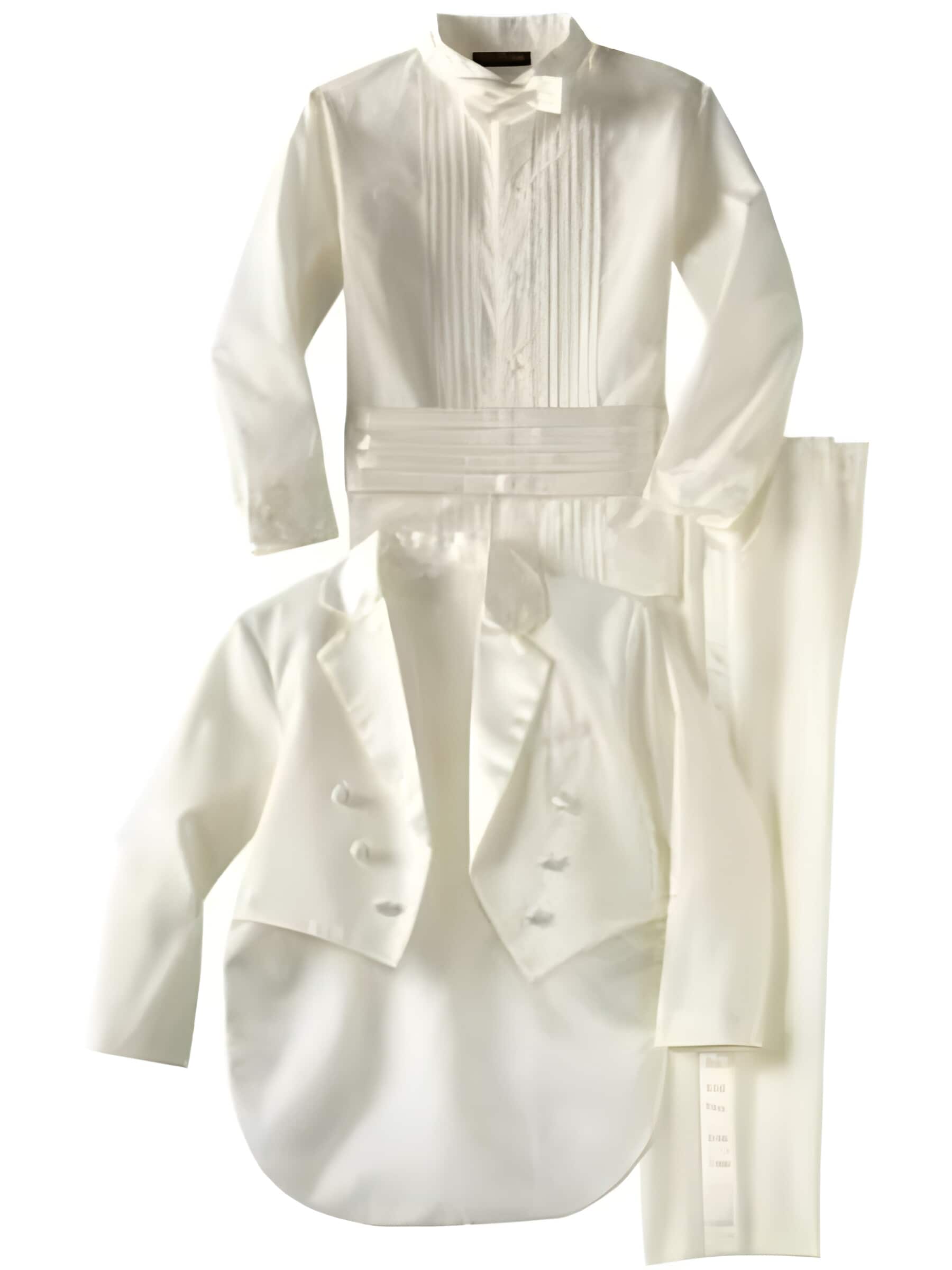 Boys Button Closure Prom ~ Wedding Groomsmen Tuxedo All Off White Suit
