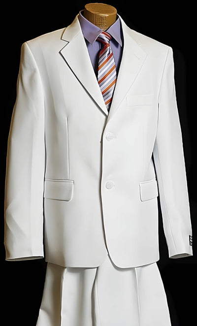 Boy's White Two buttons Designer Boy Toddler Suits for Weddings