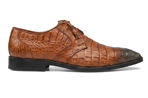 Brown Dress Shoe Los Altos Cognac / Brown Genuine Crocodile ~ World Best Alligator ~ Gator Skin / Lizard Shoes