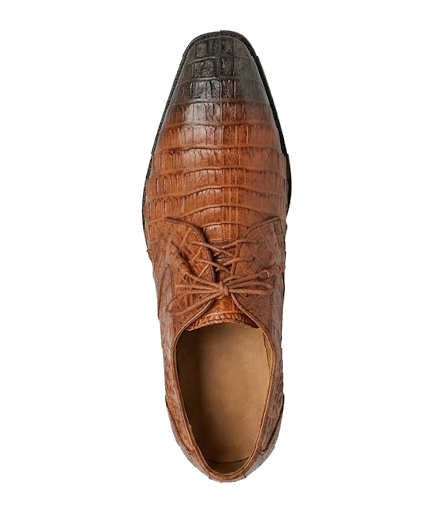 Brown Dress Shoe Los Altos Cognac / Brown Genuine Crocodile ~ World Best Alligator ~ Gator Skin / Lizard Shoes