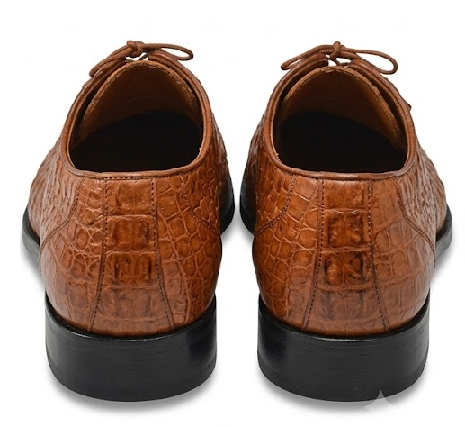 Brown Dress Shoe Los Altos Cognac / Brown Genuine Crocodile ~ World Best Alligator ~ Gator Skin / Lizard Shoes